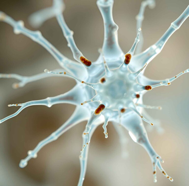 magnified view of a neuron